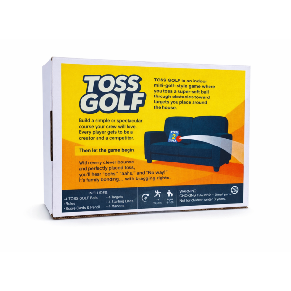 TOSS GOLF back of box TOSS GOLF back of box
